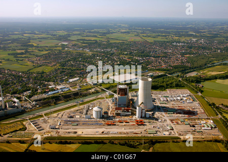 Luftaufnahme, Kohle-Kraftwerk Datteln4 der EON Energy Corporation, Gebäude Einfrieren, Dortmund-Ems-Kanal, Recklinghausen Stockfoto