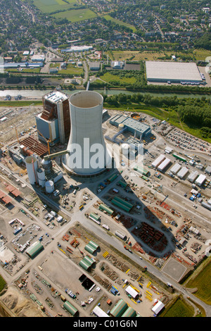 Luftaufnahme, Kohle-Kraftwerk Datteln4 der EON Energy Corporation, Gebäude Einfrieren, Dortmund-Ems-Kanal, Recklinghausen Stockfoto