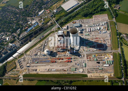 Luftaufnahme, Kohle-Kraftwerk Datteln4 der EON Energy Corporation, Gebäude Einfrieren, Dortmund-Ems-Kanal, Recklinghausen Stockfoto