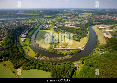 Luftbild, Firma Lohmann, Schleife der Ruhr Fluß, Herbede, Ruhr, Ruhrtal, Witten, Ruhrgebiet Talbereich Stockfoto