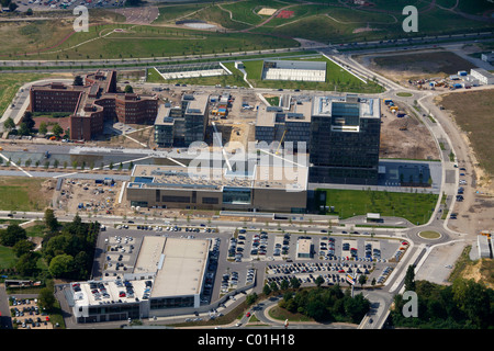 Luftbild, Thyssenkrupp Hauptquartier, ThyssenKrupp Quartier, Essen, Ruhrgebiet, Nordrhein-Westfalen, Deutschland, Europa Stockfoto