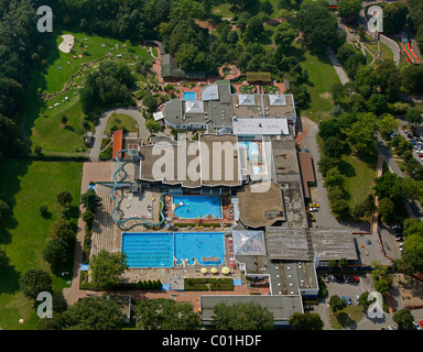 Luftbild, Freibad, Schwimmbad LAGO Herne Gysenbergpark Gysenbergpark Naherholungsgebiet, Herne, Ruhrgebiet Stockfoto