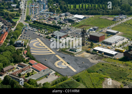 Luftbild, Autohaus VW Potthoff, Zeche Radbod, Standort der ehemaligen Zeche, Hamm-Bockum-Hoevel District, Hamm, Ruhrgebiet Stockfoto