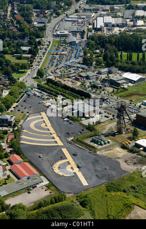 Luftbild, Autohaus VW Potthoff, Zeche Radbod, Standort der ehemaligen Zeche, Hamm-Bockum-Hoevel District, Hamm, Ruhrgebiet Stockfoto