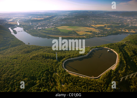 Luftbild, Harkortsee See, Hensteysee See, Koepchenwerk Pumpspeicher-Anlage mit Wasserbecken im Besitz von RWE Stockfoto