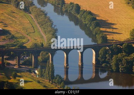 Luftbild, Aquädukt am Harkortsee See, Hensteysee See, Fluss Ruhr, Ruhrtal Valley, Herdecke, Ruhrgebiet-Bereich Stockfoto