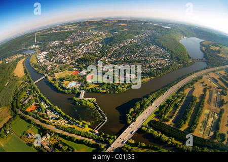 Luftbild, Harkortsee See, Hensteysee See, Fluss Ruhr, Ruhrtal Valley, Herdecke, Ruhrgebiet Bereich, North Rhine-Westphalia Stockfoto