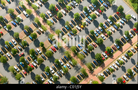 Luftbild, Auto Park des OLG Hamm, OLG Hamm, Pendler Parkplatz, Hamm, Ruhrgebiet Gebiet Nordrhein-Westfalen Stockfoto