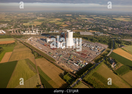 Luftaufnahme, Neubau eines Kraftwerks, Gebäude Einfrieren, EON Datteln4 Kraftwerk, Kohlekraftwerk Stockfoto