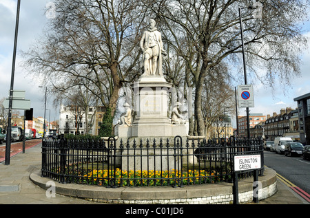 Sir Hugh Myddelton Statue Islington Green London England UK Stockfoto