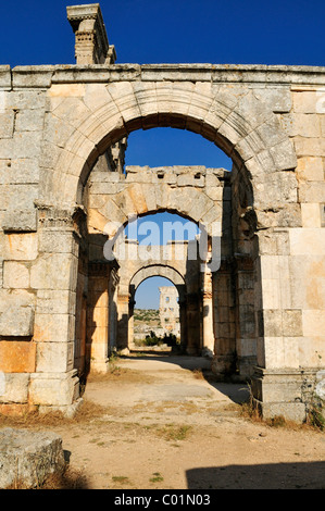 Byzantinischen Ruine der Kirche des Heiligen Simeon Stylites, Qal'at Sim'an, Qalaat Seman archäologische Stätte, Dead Cities, Syrien Stockfoto