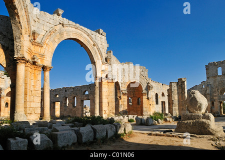 Byzantinischen Ruine der Kirche des Heiligen Simeon Stylites, Qal'at Sim'an, Qalaat Seman archäologische Stätte, Dead Cities, Syrien Stockfoto