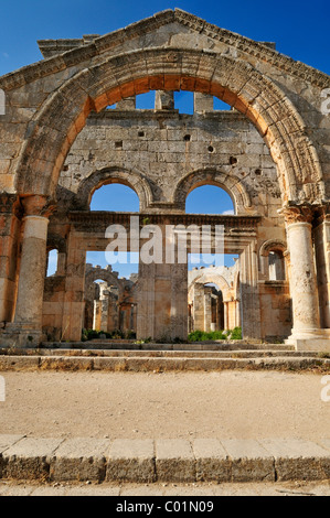 Byzantinischen Ruine der Kirche des Heiligen Simeon Stylites, Qal'at Sim'an, Qalaat Seman archäologische Stätte, Dead Cities, Syrien Stockfoto