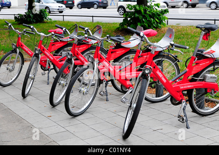 Fahrräder zu mieten, Hanse Stadt Hamburg, Deutschland, Europa Stockfoto