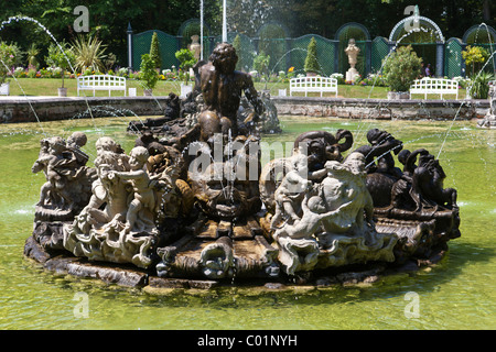 Wasser Garten, Park, Neues Schloss Burg, Einsiedelei in der Nähe von Bayreuth, Oberfranken, Franken, Bayern, Deutschland, Europa Stockfoto