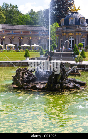 Wasser-Garten, Park, Neues Schloss Schloss und Orangerie, Einsiedelei in der Nähe von Bayreuth, Oberfranken, Franken, Bayern Stockfoto