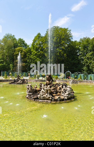 Wasser Garten, Park, Neues Schloss Burg, Einsiedelei in der Nähe von Bayreuth, Oberfranken, Franken, Bayern, Deutschland, Europa Stockfoto