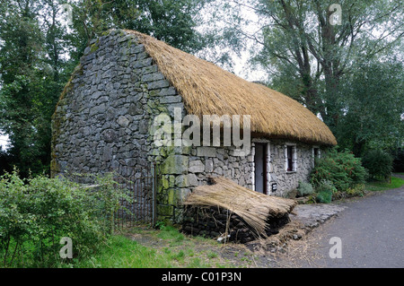 Reetgedeckten Bauernhaus, Bunratty Folk Park, Ennis, Shannon Region, Irland, Europa Stockfoto