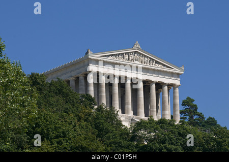 Walhalla, deutschen Ruhm und Ehre Hall, Nationaldenkmal in Donaustauf, in der Nähe von Regensburg, Oberpfalz, Bayern Stockfoto