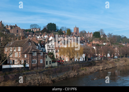 Den Fluss Severn bei Markt Stadt von Bridgnorth in Shropshire Stockfoto