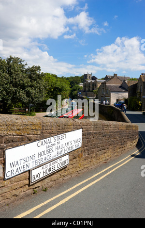 Skipton, Leeds und Liverpool Canal im Zentrum der Stadt. North Yorkshire UK Stockfoto