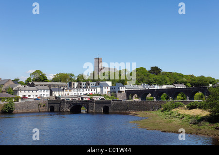 Brücken über die Newport River, Newport, County Mayo, Provinz Connacht, Republik Irland, Europa Stockfoto