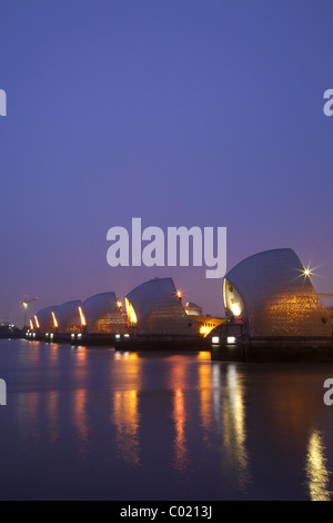 River Thames Flood Barrier, Abendlicht, Woolwich, Greenwich, London, England, UK, Deutschland, GB, Great Britain Stockfoto