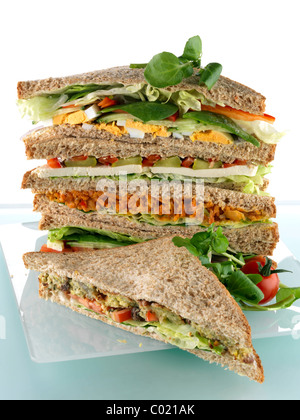 Ein Haufen von vegetarische sandwiches Stockfoto