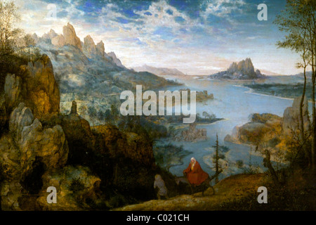 Landschaft mit dem Flug nach Ägypten, 1563, Pieter Bruegel der ältere, Courtauld Gallery, Somerset House, London, England, UK Stockfoto