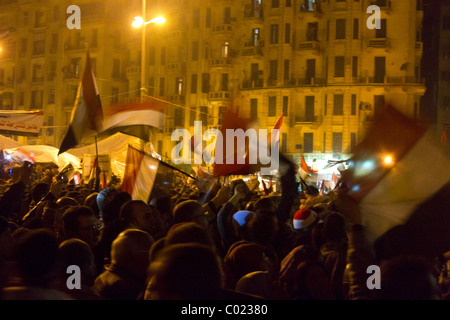 Anti-Mubarak-Demonstranten auf dem Tahrir Platz, Kairo, Ägypten Stockfoto