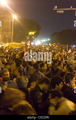 Anti-Mubarak-Demonstranten auf dem Tahrir Platz, Kairo, Ägypten Stockfoto