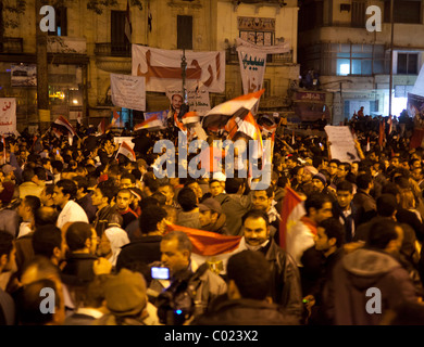 Anti-Mubarak-Demonstranten auf dem Tahrir Platz, Kairo, Ägypten Stockfoto