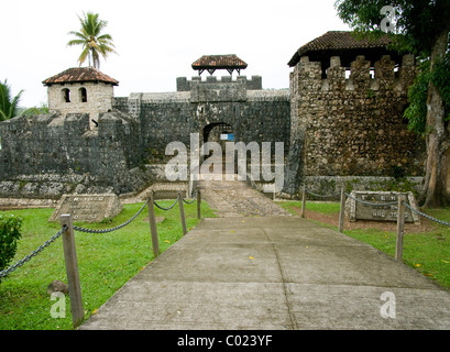 Guatemala. Izabal. Rio Dulce. Burg von San Felipe. Stockfoto