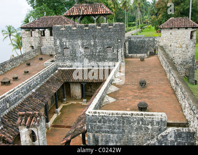 Guatemala. Izabal. Rio Dulce. Burg von San Felipe. Stockfoto