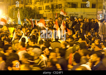 Anti-Mubarak-Demonstranten auf dem Tahrir Platz, Kairo, Ägypten Stockfoto