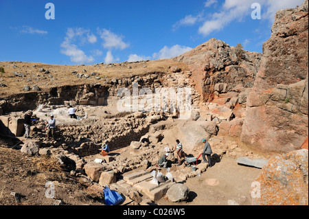 Natürliche Verderbnis erweitert durch die Hethiter, Deutsches Archäologisches Institut Ausgrabungen, Boğazköy, Türkei 101003 38630 Stockfoto