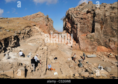 Natürliche Verderbnis erweitert durch die Hethiter, Deutsches Archäologisches Institut Ausgrabungen, Boğazköy, Türkei 101003 38631 Stockfoto