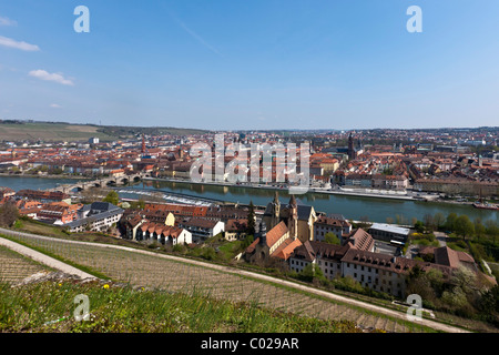 Blick von der Festung Marienberg über Würzburg, Mains, alte Mainbrücke, Würzburg, Franken, Bayern, Deutschland, Europa Stockfoto