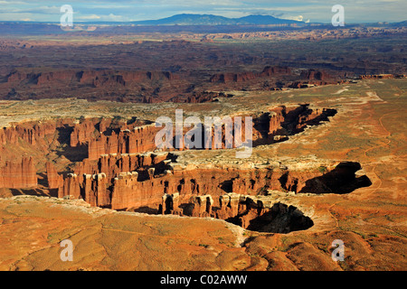 Sonnenuntergang am Grand View Point Overlook, Canyonlands National Park, Utah, USA Stockfoto