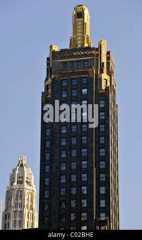 Tribune Tower, Hartmetall & Carbon Building, Chicago, Illinois, Vereinigte Staaten von Amerika, USA Stockfoto