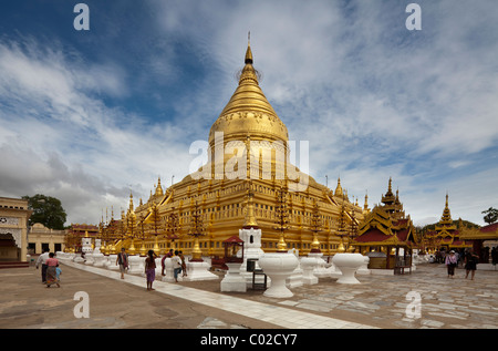 Shwezigon Pagode, Nyaung Oo, Bagan, Birma-Myanmar Stockfoto