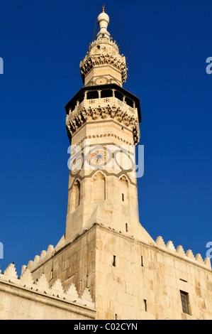 Minarett der Umayyaden-Moschee in Damaskus, Unesco World Heritage Site, Syrien, Middle East, West-Asien Stockfoto