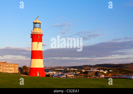 Die Smeaton Tower am oberen Ende der Eddystone Leuchtturm im Devon England in1877 zog nach Plymouth Hacke Stockfoto