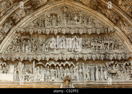 Tympanon über dem Südportal, Dom, Augsburg, Schwaben, Bayern, Deutschland, Europa Stockfoto