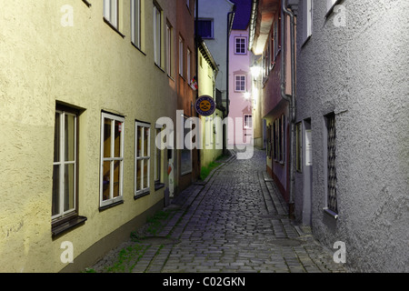 Buchdruckergasse Gasse, alte Stadt Memmingen, Unterallgaeu, Allgäuer Region, Schwaben, Bayern, Deutschland, Europa Stockfoto