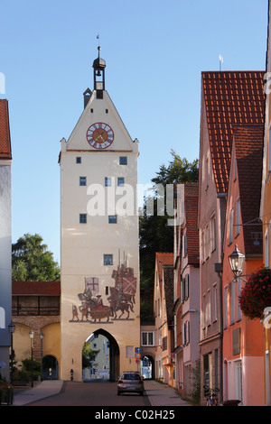 Ulmer Tor Tor, Memmingen, Unterallgaeu Bezirk, Allgäu, Schwaben, Bayern, Deutschland, Europa Stockfoto