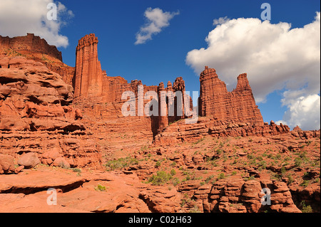 Fisher Towers in den Colorado River Wasserstraße in der Nähe von Moab in Utah, USA Stockfoto