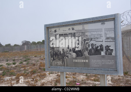 Südafrika, Cape Town, Robben Island. Zeichen der Freiheit. Stockfoto