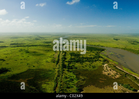 Luftaufnahme der iSimangaliso Wetland Park und St. Lucia estuary Stockfoto