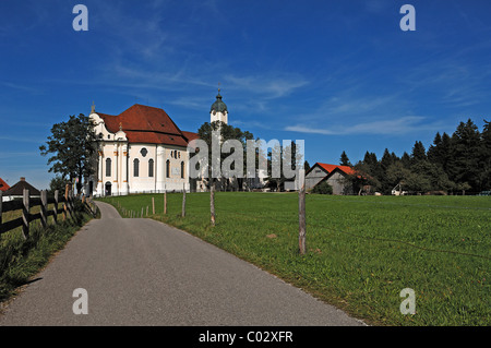 Wieskirche Kirche, Rokoko, 1745-1754, Wies 12, Wies Steingaden, Upper Bavaria, Bavaria, Germany, Europa Stockfoto